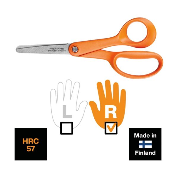 Fiskars Classic Children's Scissors 13cm – Right Handed Safety Blades, Ergonomic Handle, School & Craft Cutting 3 Fiskars Classic Children’s Scissors 13cm – Right Handed Safety Blades, Ergonomic Handle, School & Craft Cutting