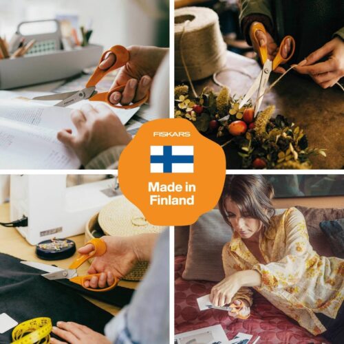 Fiskars Classic Universal Scissors 21cm – Precision Stainless Steel Blades, Ergonomic Handle, Craft & Fabric Cutting 9 Fiskars Classic Universal Scissors 21cm – Precision Stainless Steel Blades, Ergonomic Handle, Craft & Fabric Cutting