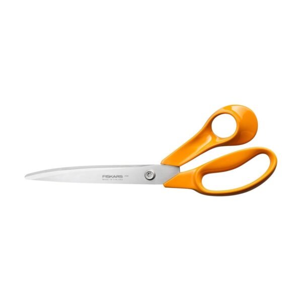 FSK-9541 Fiskars Classic Universal Scissors 25cm – Stainless Steel Blades, Ergonomic Orange Handles, Right Handed Fabric & Paper Cutting