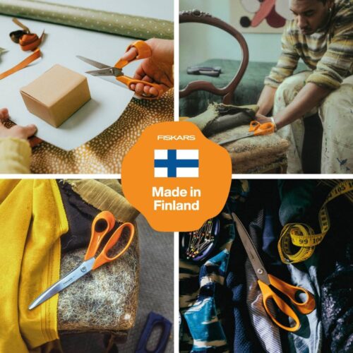 Fiskars Classic Universal Scissors 25cm – Stainless Steel Blades, Ergonomic Orange Handles, Right Handed Fabric & Paper Cutting 10 Fiskars Classic Universal Scissors 25cm – Stainless Steel Blades, Ergonomic Orange Handles, Right Handed Fabric & Paper Cutting