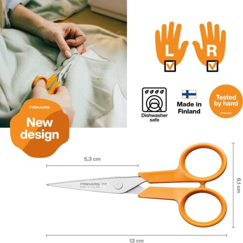 Fiskars Classic Needlework Micro Tip Scissors 13cm – Precision Sewing & Embroidery Scissors, Stainless Steel Blades 8 Fiskars Classic Needlework Micro Tip Scissors 13cm – Precision Sewing & Embroidery Scissors, Stainless Steel Blades