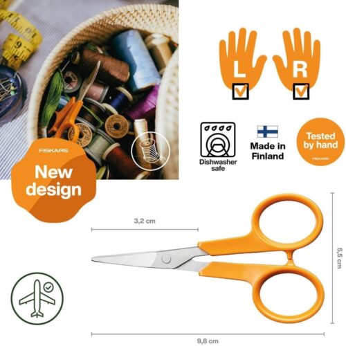 Fiskars Classic Curved Embroidery & Manicure Scissors 10cm – Precision Stainless Steel Blades for Sewing, Crafts & Grooming 9 Fiskars Classic Curved Embroidery & Manicure Scissors 10cm – Precision Stainless Steel Blades for Sewing, Crafts & Grooming
