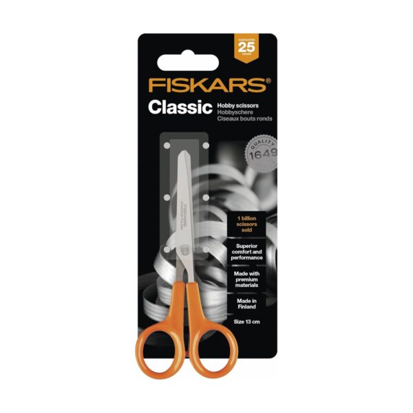 Fiskars Classic Hobby Scissors 13cm – Blunt Tip Safety Design, Stainless Steel Blades, Right & Left Handed Use 7 Fiskars Classic Hobby Scissors 13cm – Blunt Tip Safety Design, Stainless Steel Blades, Right & Left Handed Use