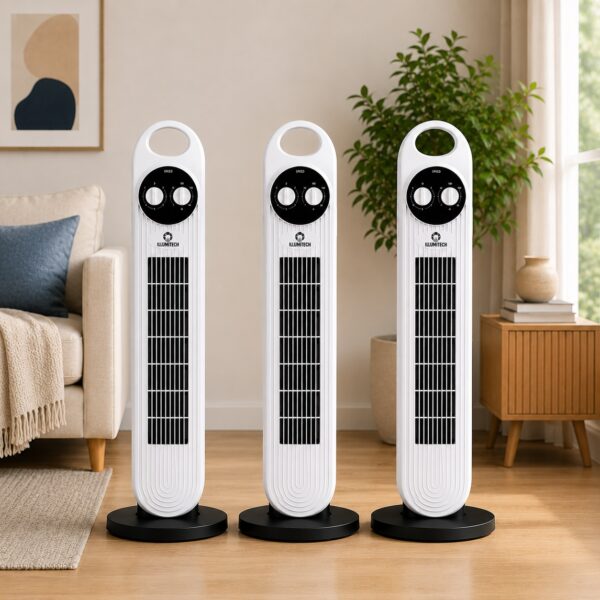 32" Tower Fan with 2 Hour Timer – 3 Speed Settings, Silent Motor, 70° Oscillation, 45W Home & Office Cooling Fan 7 32″ Tower Fan with 2 Hour Timer – 3 Speed Settings, Silent Motor, 70° Oscillation, 45W Home & Office Cooling Fan