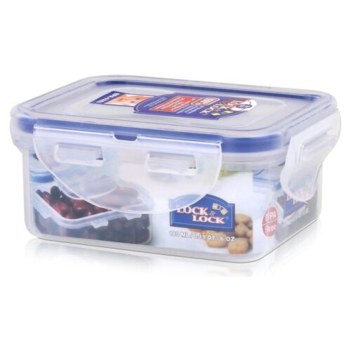 LocknLock Rectangular Classic Food Container 180ml (6oz) 110 x 90 x 48mm – Airtight & Leakproof BPA-Free Plastic Food Box