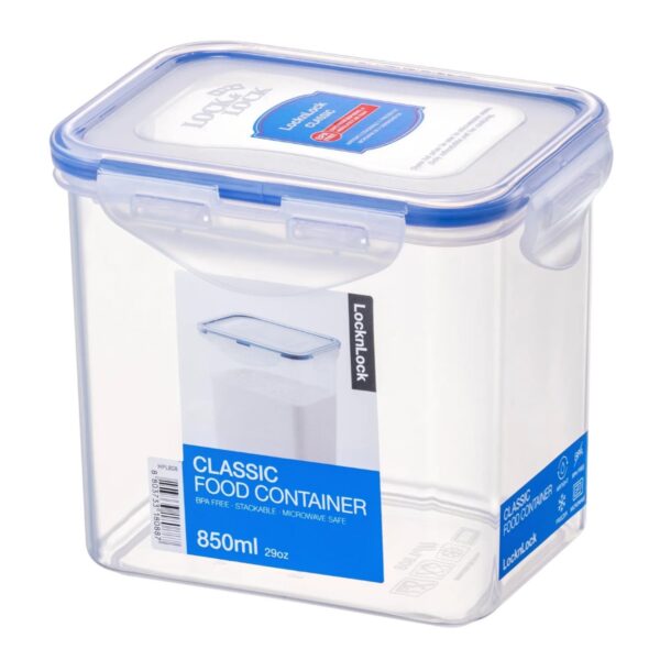 LocknLock Long Classic Food Container 850ml (29oz) 137 x 104 x 120mm – Airtight & Leakproof BPA-Free Plastic Food Box