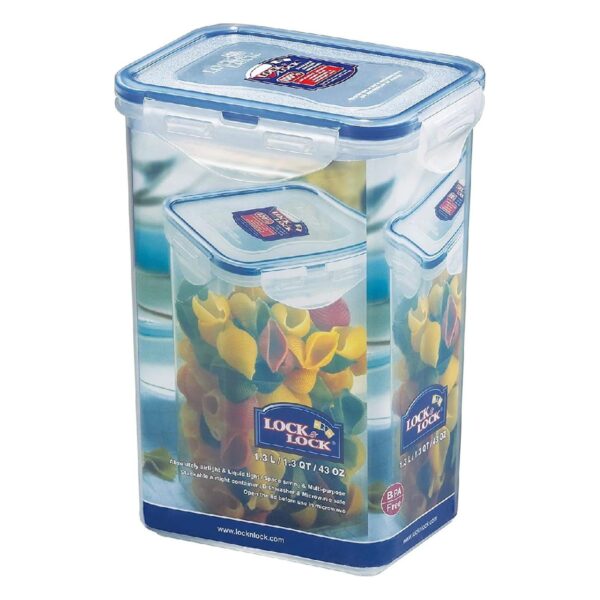 LNL-809-1.3 LocknLock Long Classic Food Container 1.3L (43oz) 137 x 104 x 180mm – Airtight & Leakproof BPA-Free Plastic Food Box