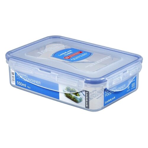 LocknLock Rectangular Classic Food Container 550ml (19oz) 179 x 127 x 53mm – Airtight & Leakproof BPA-Free Plastic Food Box