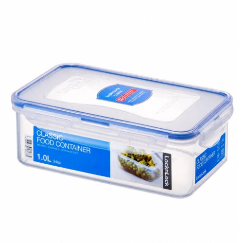 LocknLock Rectangular Classic Food Container 1L (34oz) 207 x 134 x 70mm – Airtight & Leakproof BPA-Free Plastic Food Box