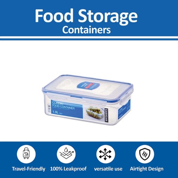LocknLock Rectangular Classic Food Container 1L (34oz) 207 x 134 x 70mm – Airtight & Leakproof BPA-Free Plastic Food Box 4 LocknLock Rectangular Classic Food Container 1L (34oz) 207 x 134 x 70mm – Airtight & Leakproof BPA-Free Plastic Food Box