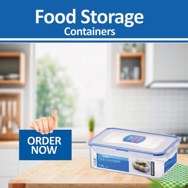 LocknLock Rectangular Classic Food Container 1L (34oz) 207 x 134 x 70mm – Airtight & Leakproof BPA-Free Plastic Food Box 5 LocknLock Rectangular Classic Food Container 1L (34oz) 207 x 134 x 70mm – Airtight & Leakproof BPA-Free Plastic Food Box