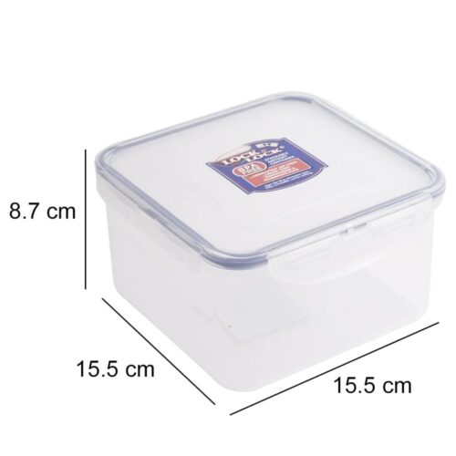 LocknLock Square Classic Food Container 1.2L (40oz) 155 x 155 x 87mm – Airtight & Leakproof BPA-Free Plastic Food Box 10 LocknLock Square Classic Food Container 1.2L (40oz) 155 x 155 x 87mm – Airtight & Leakproof BPA-Free Plastic Food Box