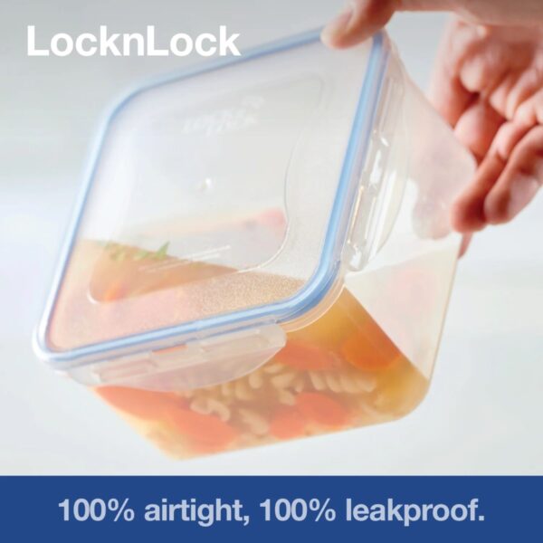 LocknLock Square Classic Food Container 870ml (29oz) 155 x 155 x 60mm – Airtight & Leakproof BPA-Free Plastic Food Box