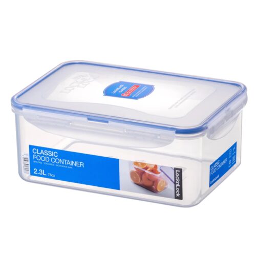 LocknLock Rectangular Classic Food Container 2.3L (78oz) 232 x 165 x 95mm – Airtight & Leakproof BPA-Free Food Box
