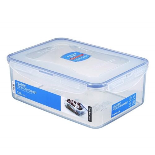 LocknLock Rectangular Classic Food Container 2.6L (87oz) 250 x 180 x 93mm – Airtight & Leakproof BPA-Free Food Box