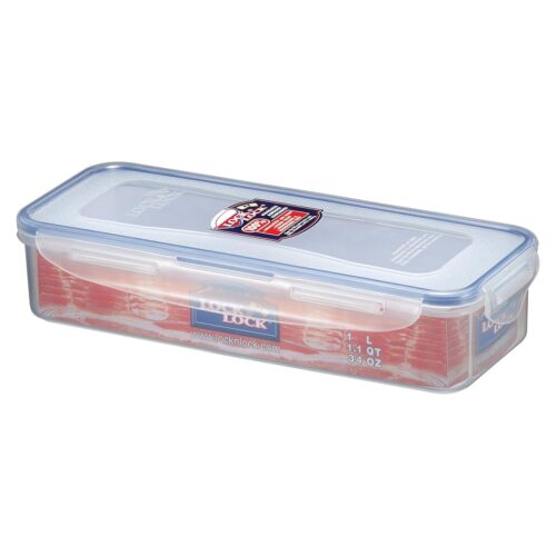 LocknLock Long Classic Food Container 1L (34oz) 279 x 116 x 60mm – Airtight & Leakproof BPA-Free Plastic Food Box