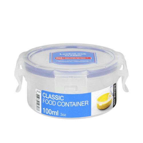 LocknLock Round Classic Food Container 100ml (3oz) 74mm Dia x 43mm – Airtight & Leakproof BPA-Free Food Box