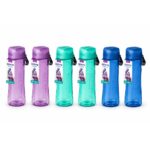 Sistema Hydrate Tritan Swift Water Bottle 600ml Mixed Colour 6 Pack – (2 Turquoise, 2 Pink, 2 Blue), BPA Free Leakproof Flip Lid Bottles