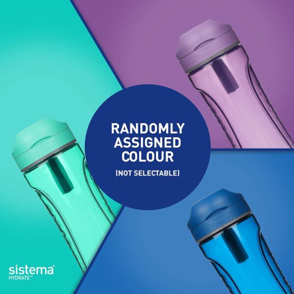 Sistema Hydrate Tritan Swift Water Bottle 600ml Turquoise – Leakproof Flip Lid, BPA Free, Reusable Sports & Travel Bottle