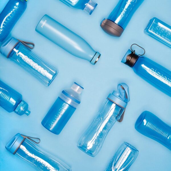 Sistema Hydrate Tritan Swift Water Bottle 600ml Turquoise – Leakproof Flip Lid, BPA Free, Reusable Sports & Travel Bottle