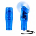 Cool Air Pocket Fan Blue – Portable Battery Operated Handheld Mini Fan with Lanyard, Carry Cover & Travel Cooling