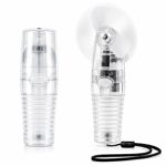 Cool Air Pocket Fan Clear – Portable Battery Operated Handheld Mini Fan with Lanyard, Carry Cover & Travel Cooling