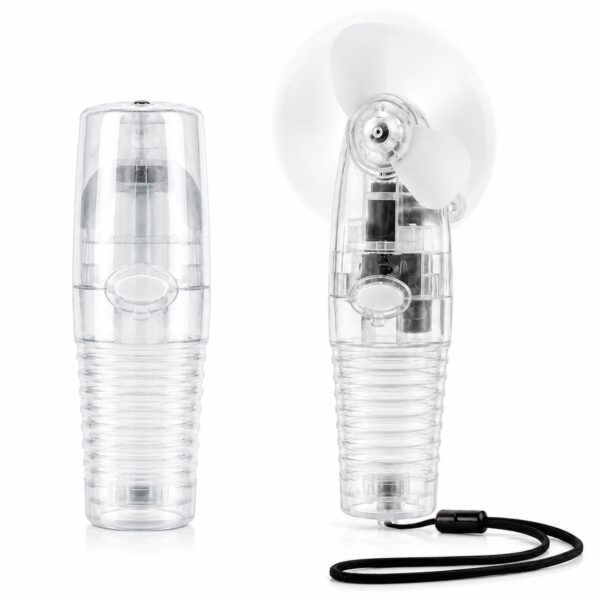 Cool Air Pocket Fan Clear – Portable Battery Operated Handheld Mini Fan with Lanyard, Carry Cover & Travel Cooling