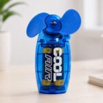 Handheld Mini Fan 2.5″ Blue – Battery Operated Portable Pocket Cooling Fan, Lightweight Travel Fan, 2 AA Batteries Included