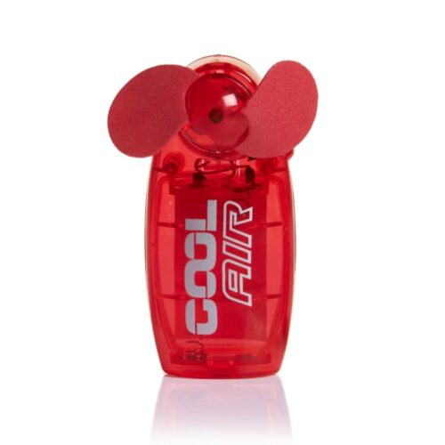 Handheld Mini Fan 2.5″ Red – Battery Operated Portable Pocket Cooling Fan, Lightweight Travel Fan, 2 AA Batteries Included