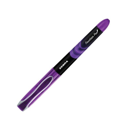 Zebra Disposable Fountain Pens Medium Tip (Violet, 12 Pack) – Smooth Non-Scratch Nib for School, Office & Everyday Writing