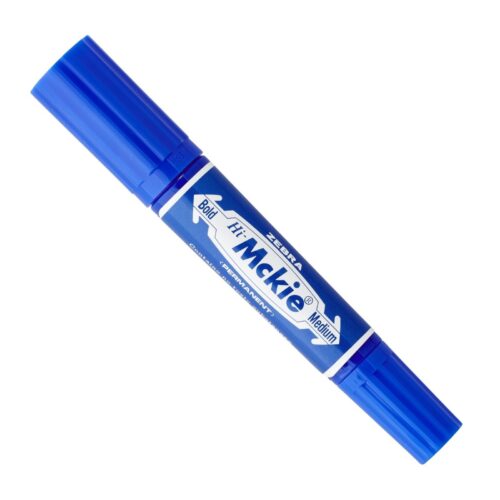 Zebra Hi-McKee Permanent Marker (Blue) – Double Ended, 6mm Chisel & 2mm Bullet Tips for Multi-Surface Marking 12 Zebra Hi-McKee Permanent Marker (Blue) – Double Ended, 6mm Chisel & 2mm Bullet Tips for Multi-Surface Marking