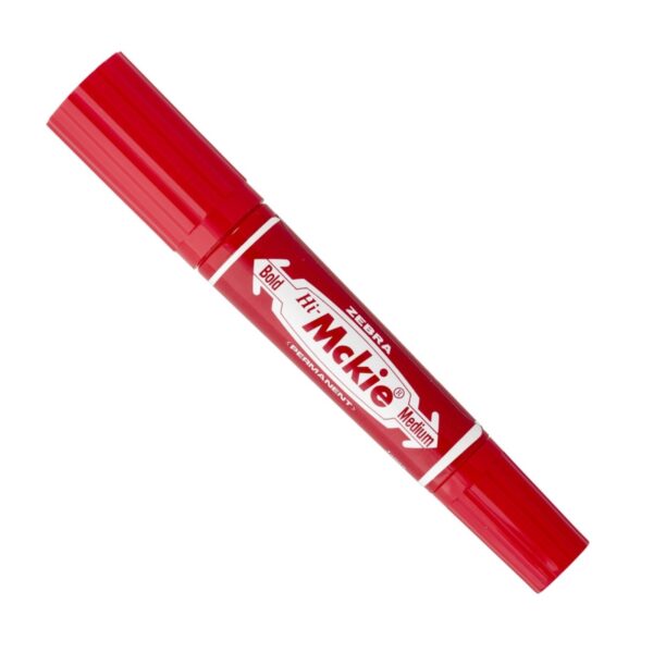 Zebra Hi-McKee Permanent Marker (Red) – Double Ended, 6mm Chisel & 2mm Bullet Tips for Multi-Surface Marking 3 Zebra Hi-McKee Permanent Marker (Red) – Double Ended, 6mm Chisel & 2mm Bullet Tips for Multi-Surface Marking