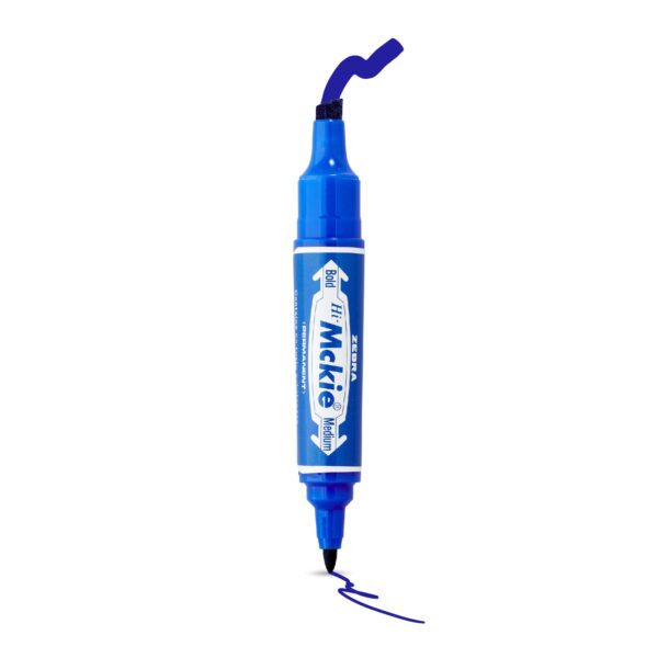 Zebra Hi-McKee Permanent Marker (Blue) – Double Ended, 6mm Chisel & 2mm Bullet Tips for Multi-Surface Marking 2 Zebra Hi-McKee Permanent Marker (Blue) – Double Ended, 6mm Chisel & 2mm Bullet Tips for Multi-Surface Marking