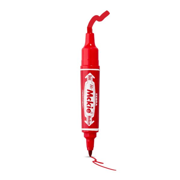 Zebra Hi-McKee Permanent Marker (Red) – Double Ended, 6mm Chisel & 2mm Bullet Tips for Multi-Surface Marking 1 Zebra Hi-McKee Permanent Marker (Red) – Double Ended, 6mm Chisel & 2mm Bullet Tips for Multi-Surface Marking
