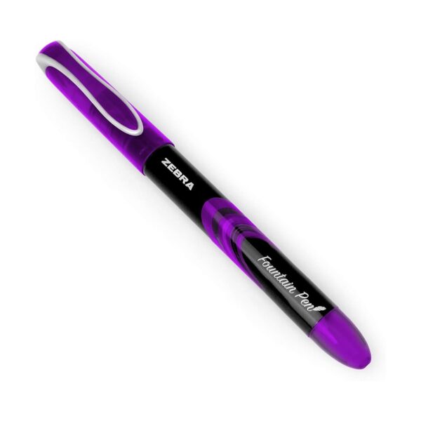 Zebra Disposable Fountain Pens Medium Tip (Violet, 12 Pack) – Smooth Non-Scratch Nib for School, Office & Everyday Writing