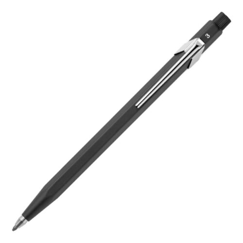 Caran d’Ache Fixpencil Classic Mechanical Pencil 3mm Black – Metal Clutch Pencil with Built-In Lead Sharpener