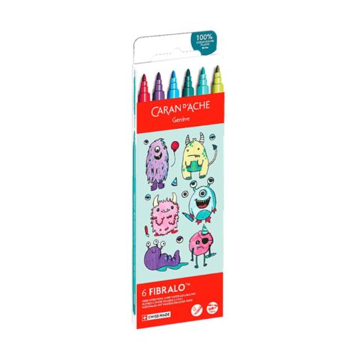 Caran d'Ache Kawaii Monsters Fibralo Felt Pens 6 Pack – Water Soluble Fibre-Tipped Colouring Pens in Cute Cardboard Box 9 Caran d’Ache Kawaii Monsters Fibralo Felt Pens 6 Pack – Water Soluble Fibre-Tipped Colouring Pens in Cute Cardboard Box