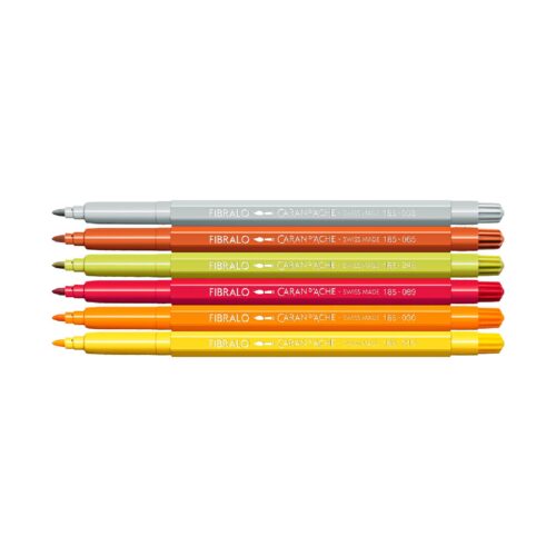 Caran d’Ache Kawaii Cute Animals Fibralo Felt Pens 6 Pack – Water Soluble Fibre-Tipped Colouring Pens in Cardboard Box