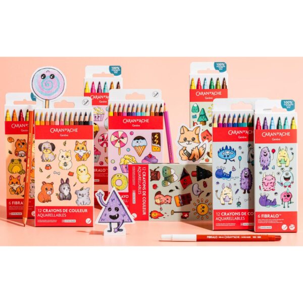 Caran d'Ache Bloom Fibralo Brush Pens 6 Pack – Water Soluble Fibre-Tipped Brush Pens in Cardboard Box 4 Caran d’Ache Kawaii Swiss Mountains Fibralo Felt Pens 6 Pack – Water Soluble Fibre-Tipped Colouring Pens in Cardboard Box