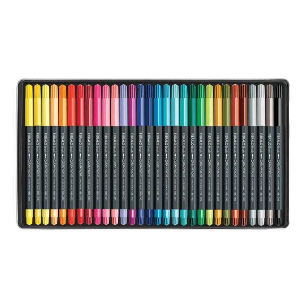 Caran d'Ache Fibralo Brush Pens 30 Colours – Water Soluble Fibre-Tipped Brush Pens, Metal Tin for Drawing, Calligraphy & Watercolour 2 Caran d’Ache Fibralo Brush Pens 30 Colours – Water Soluble Fibre-Tipped Brush Pens, Metal Tin for Drawing, Calligraphy & Watercolour
