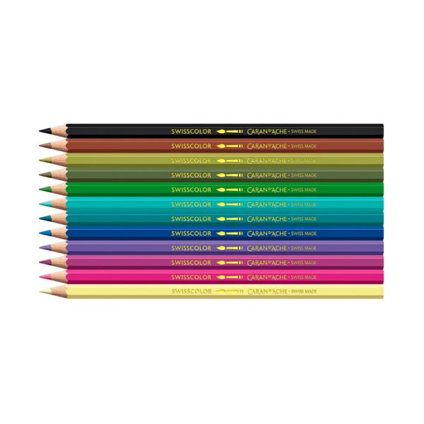 Caran d'Ache Kawaii Monsters Swisscolor Aquarelle Colour Pencils 12 Pack – Water Soluble Colouring Pencils in Cute Cardboard Box 2 CRD 1285.801 3