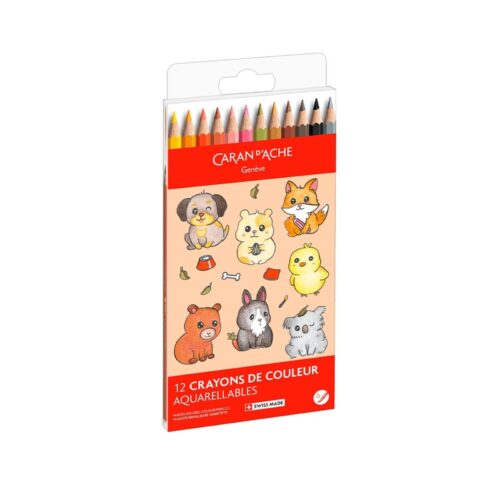 Caran d'Ache Kawaii Cute Animals Swisscolor Aquarelle Colour Pencils 12 Pack – Water Soluble Colouring Pencils in Cute Cardboard Box 9 Caran d'Ache Kawaii Cute Animals Swisscolor Aquarelle Colour Pencils 12 Pack – Water Soluble Colouring Pencils in Cute Cardboard Box - Image 4