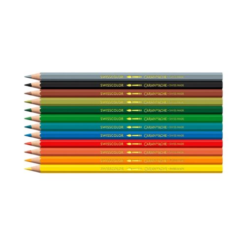 Caran d'Ache Kawaii Swiss Mountains Swisscolor Aquarelle Colour Pencils 12 Pack – Water Soluble Colouring Pencils in Cute Cardboard Box 8 Caran d'Ache Kawaii Swiss Mountains Swisscolor Aquarelle Colour Pencils 12 Pack – Water Soluble Colouring Pencils in Cute Cardboard Box - Image 3
