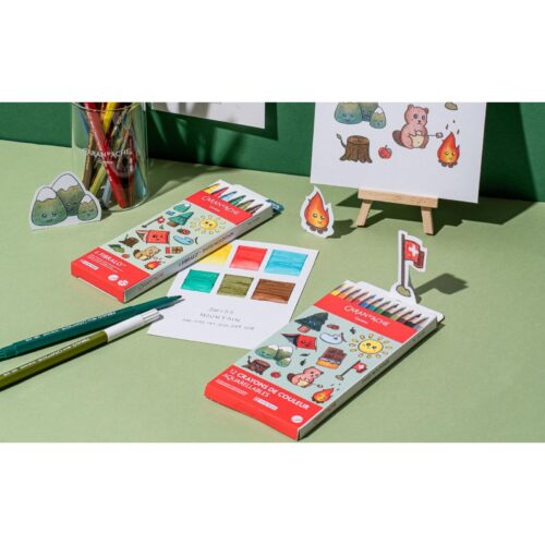Caran d'Ache Kawaii Swiss Mountains Swisscolor Aquarelle Colour Pencils 12 Pack – Water Soluble Colouring Pencils in Cute Cardboard Box 10 Caran d'Ache Kawaii Swiss Mountains Swisscolor Aquarelle Colour Pencils 12 Pack – Water Soluble Colouring Pencils in Cute Cardboard Box - Image 5