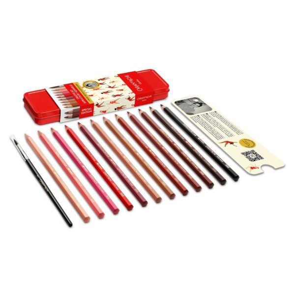Caran d'Ache Nina Cosford Creative Tin Set 13 Piece – 12 Supracolor Aquarelle Pencils, Brush & Online Creative Class 3 CRD 3000.423 4