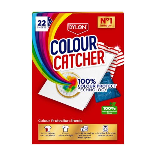 Dylon Colour Catcher Laundry Sheets (22 Sheets) – 100% Colour Protect Technology, Naturally Derived Fibres, Mixed Wash Protection