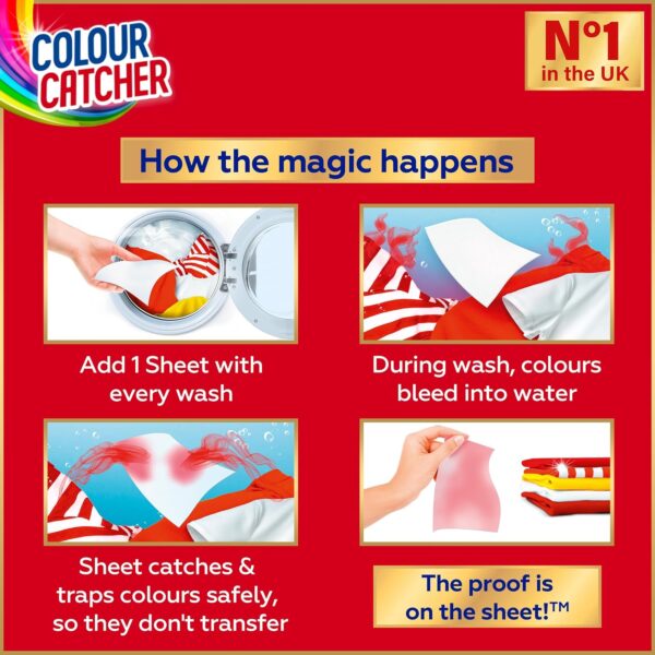 Dylon Colour Catcher Laundry Sheets (22 Sheets) – 100% Colour Protect Technology, Naturally Derived Fibres, Mixed Wash Protection 4 Dylon Colour Catcher Laundry Sheets (22 Sheets) – 100% Colour Protect Technology, Naturally Derived Fibres, Mixed Wash Protection