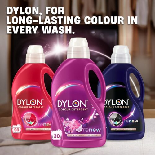 Dylon Colour Detergent Renew 1.5L – Gently Cleans, Revitalises Colours & Renews Fibres, 30 Washes for Coloured Clothes