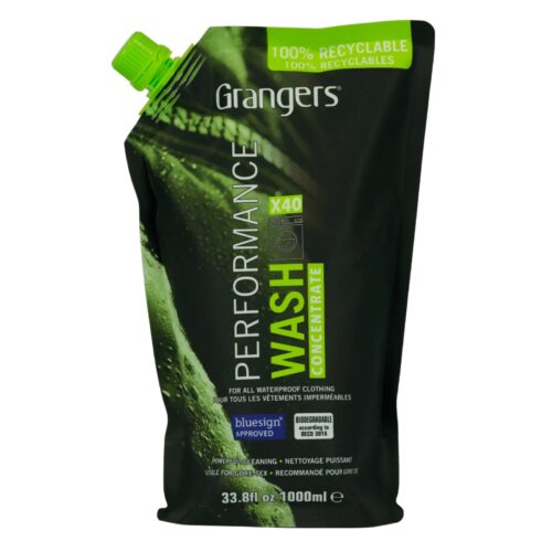 Grangers Performance Wash Concentrate 1000ml – Waterproof Clothing Cleaner, Vegan Formula, 100% Recyclable Pouch