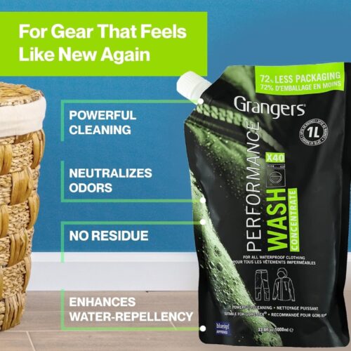 Grangers Performance Wash Concentrate 1000ml – Waterproof Clothing Cleaner, Vegan Formula, 100% Recyclable Pouch 10 Grangers Performance Wash Concentrate 1000ml – Waterproof Clothing Cleaner, Vegan Formula, 100% Recyclable Pouch